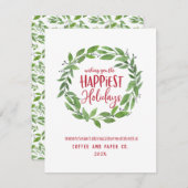 最も幸せな休日の企業のビジネスのクリスマス シーズンカード (正面/裏面)