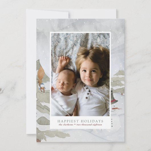 最も幸せな休日の家族写真 シーズンカード (正面)