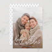 最も幸せな休日の願い手書きの台本写真 シーズンカード (正面/裏面)