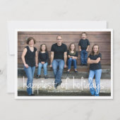 最も幸せな休日クリスマスグリーティングフォトカード シーズンカード (正面)