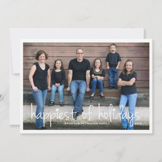 最も幸せな休日クリスマスグリーティングフォトカード シーズンカード (正面)