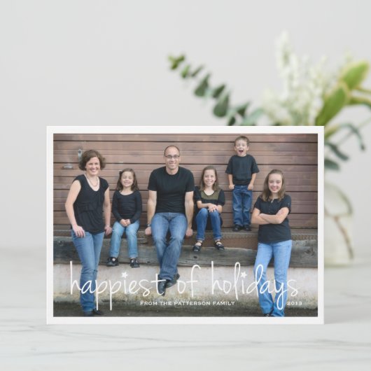 最も幸せな休日クリスマスグリーティングフォトカード シーズンカード (スタンド正面)