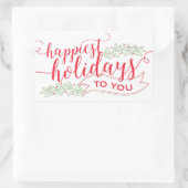 最も幸せな休日スクリプトステッカー 長方形シール (バッグ)