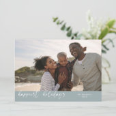 最も幸せな休日スクリプトストーンクリスマスフォト シーズンカード (スタンド正面)