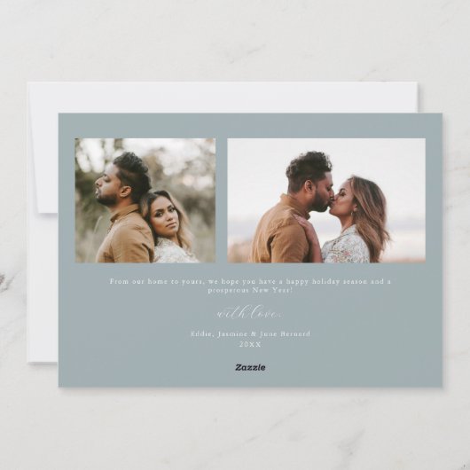 最も幸せな休日スクリプトストーンクリスマスフォト シーズンカード (裏面)