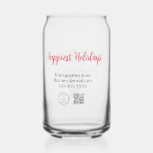 最も幸せな休日ビジネスのロゴ名を追加q rコード ガラス缶 (正面)