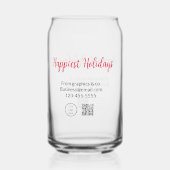 最も幸せな休日ビジネスのロゴ名を追加q rコード ガラス缶 (裏面)