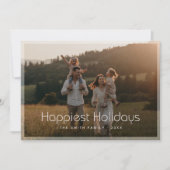 最も幸せな休日ミニマル家族の写真クリスマス シーズンカード (正面)
