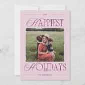 最も幸せな休日モダンのワインフォト シーズンカード (正面)