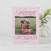 最も幸せな休日モダンのワインフォト シーズンカード (スタンド正面)