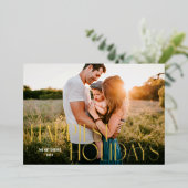 最も幸せな休日モダンタイプ写真 箔シーズンカード (立ち正面)