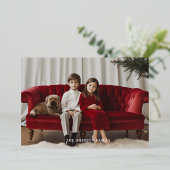 最も幸せな休日モダンフルフォトスクリプトタイプ 箔シーズンカード (立ち正面)