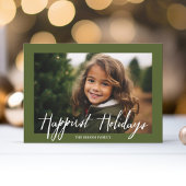 最も幸せな休日モダンフルフォトトライバルパターン シーズンカード