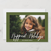 最も幸せな休日モダンフルフォトトライバルパターン シーズンカード (正面)