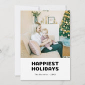 最も幸せな休日モダン家族の写真クリスマス シーズンカード (正面)