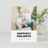 最も幸せな休日モダン家族の写真クリスマス シーズンカード (スタンド正面)