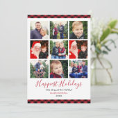 最も幸せな休日レッドプレイドフォトコラージュ シーズンカード (スタンド正面)