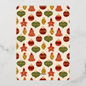 最も幸せな休日レトロカラフルクリスマスフォト 箔シーズンカード (裏面)