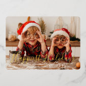 「最も幸せな休日」カスタム写真クリスマス 箔シーズンカード (正面)