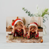 「最も幸せな休日」カスタム写真クリスマス 箔シーズンカード (立ち正面)