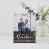 最も幸せな休日、クリスマスグリーティングファミリーフォト ポストカード (スタンド正面)