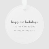 最も幸せな休日 |クリスマススタイリッシュのミニマル オーナメント (裏面)