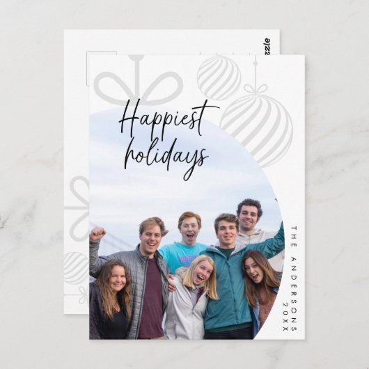 最も幸せな休日,家族写真,季節の挨拶 ポストカード (正面/裏面)