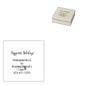 最も幸せな休暇に貴社のロゴ名QRコードを追加 ラバースタンプ (押印)