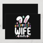 最も幸せな妻 ホッピー家族 イースターバニー 卵 招待状 (正面/裏面)