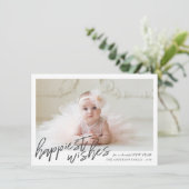 最も幸せな新年の願い手書きの額入り写真 シーズンカード (スタンド正面)