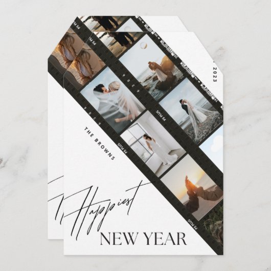 最も幸せな新年ザブラウンズカード (正面/裏面)