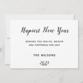 最も幸せな新年モダンの写数々の真新年 シーズンカード (裏面)