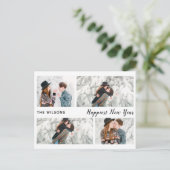 最も幸せな新年モダンの写数々の真新年 シーズンポストカード (スタンド正面)