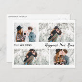 最も幸せな新年モダンの写数々の真新年 シーズンポストカード (正面/裏面)