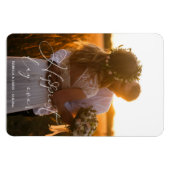 最も幸せな日エレガントの書結婚道 マグネット (横)