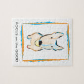 最も幸せな犬は史上最高のイギリスのブルテリア ジグソーパズル (横)