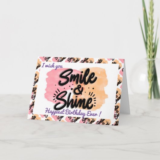 最も幸せな誕生日モチベーション カード (正面)