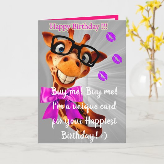 最も幸せな誕生日 カード (黄色い花)