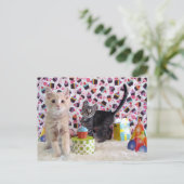 最も幸せな誕生日 - 猫のポストカード ポストカード (スタンド正面)