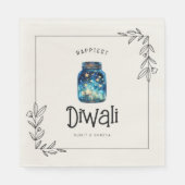 最も幸せなDiwali水の色の星カスタマイズ スタンダードランチョンナプキン (正面)