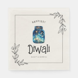 最も幸せなDiwali水の色の星カスタマイズ スタンダードランチョンナプキン