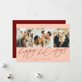 最も幸エレガントせな休日3家族写真 シーズンカード