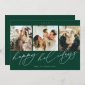 最も幸エレガントせな休日3家族写真 シーズンカード (正面/裏面)