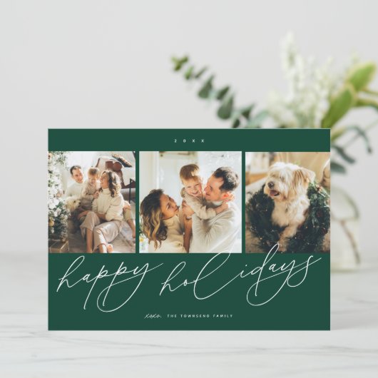 最も幸エレガントせな休日3家族写真 シーズンカード (スタンド正面)