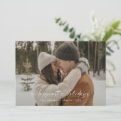 最も幸モダンせな休日のスクリプト写真クリスマス シーズンカード (スタンド正面)