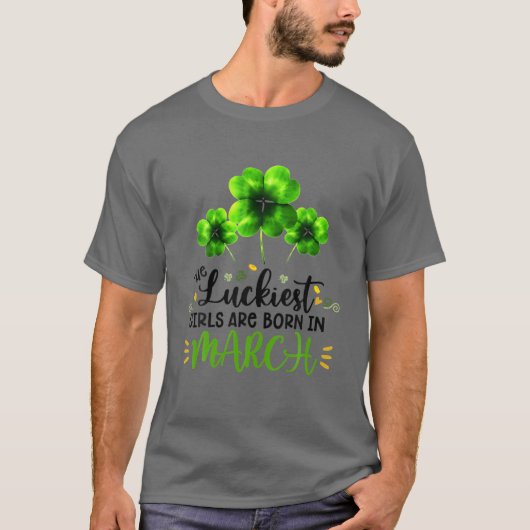 最も幸運な女の子は生まれ3月のSt patricksD Tシャツ (正面)