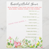 最も広い質問ゲームフローラ赤ちゃんシャワー活動 (正面)