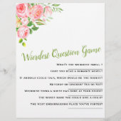 最も広い質問ゲームフローラ赤ちゃんシャワー活動 (裏面)