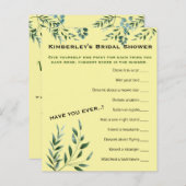 最も広い質問ゲームブライダルシャワー活動 (正面/裏面)