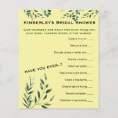 最も広い質問ゲームブライダルシャワー活動 (正面)